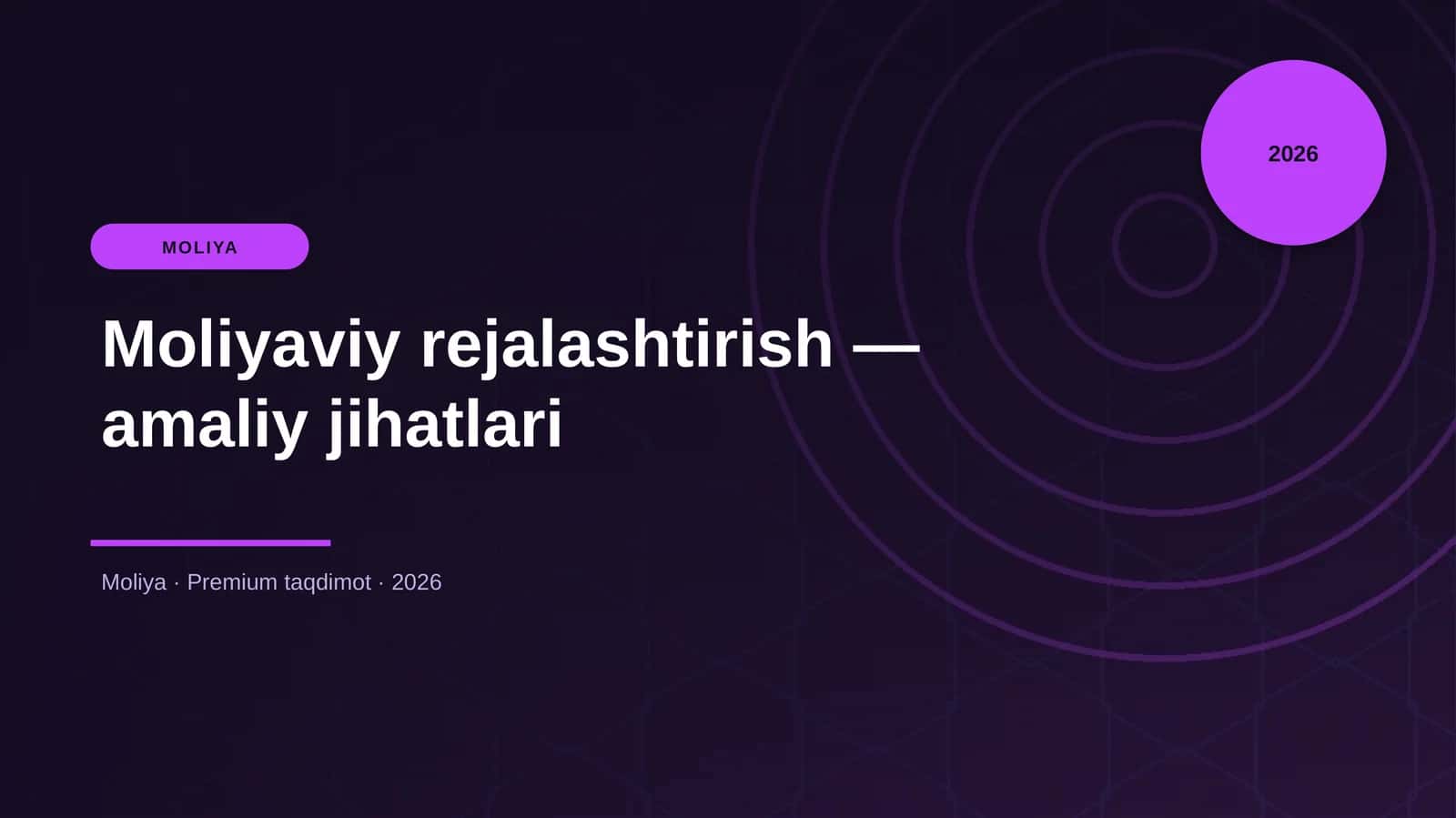 Moliyaviy rejalashtirish — amaliy jihatlari