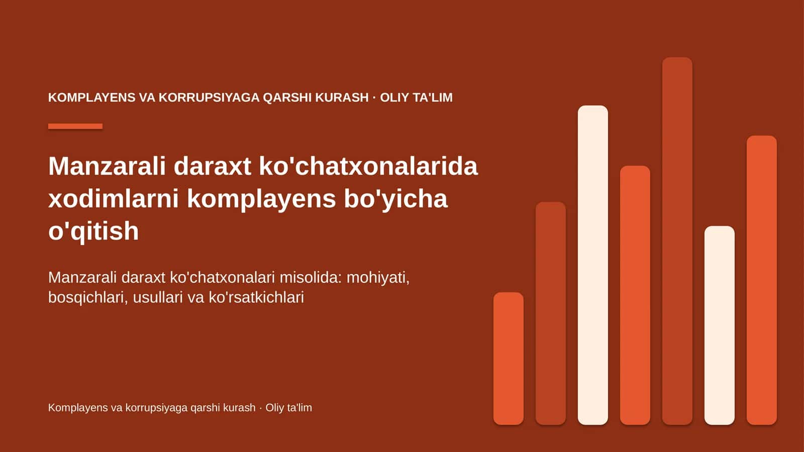 manzarali daraxt ko'chatxonalarida xodimlarni komplayens bo'yicha o'qitish 2122