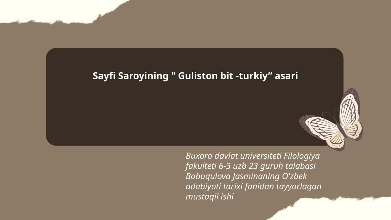 Guliston bit - turkiy
