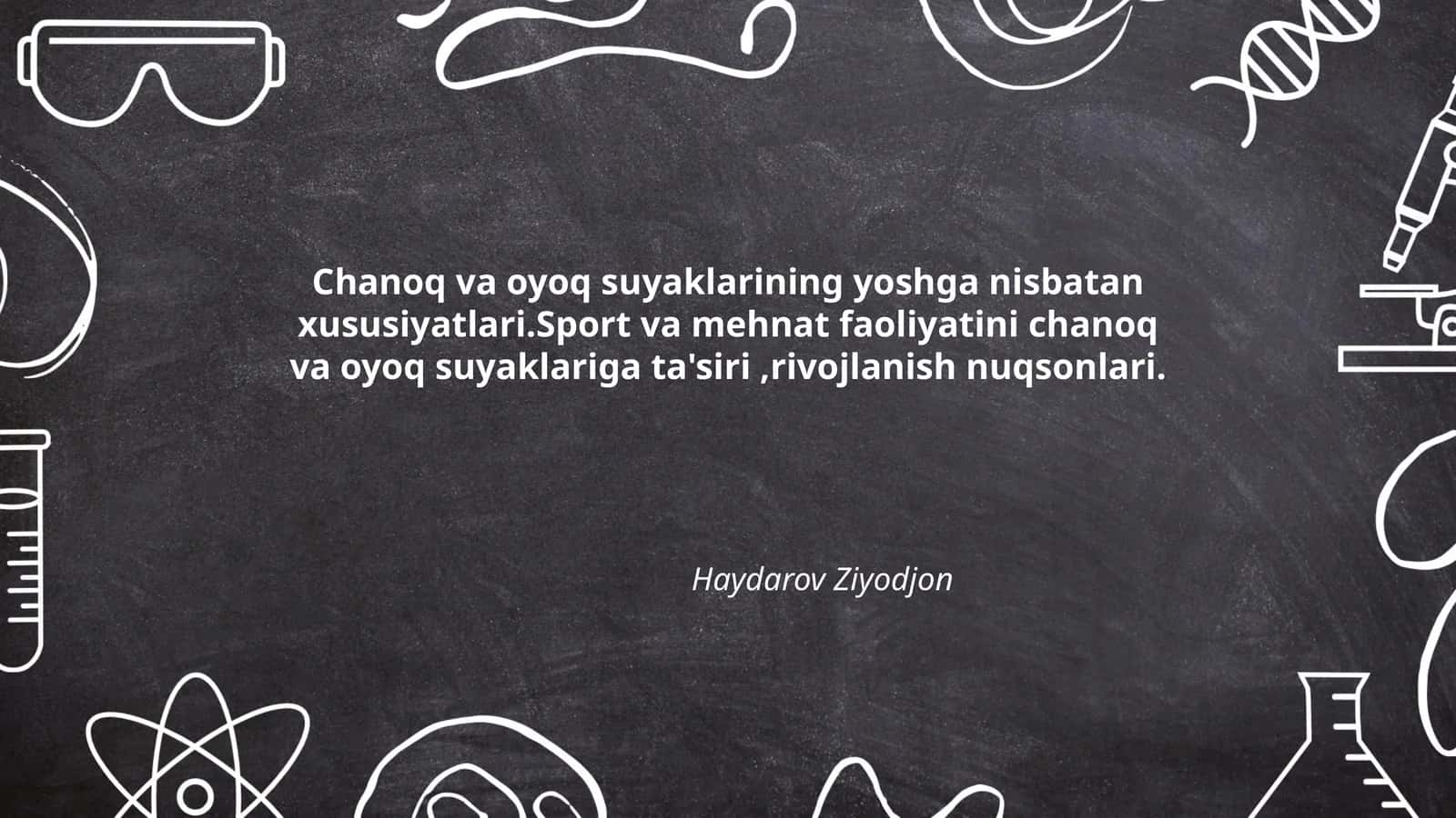 Chanoq va oyoq suyaklarining yoshga nisbatan xususiyatlari