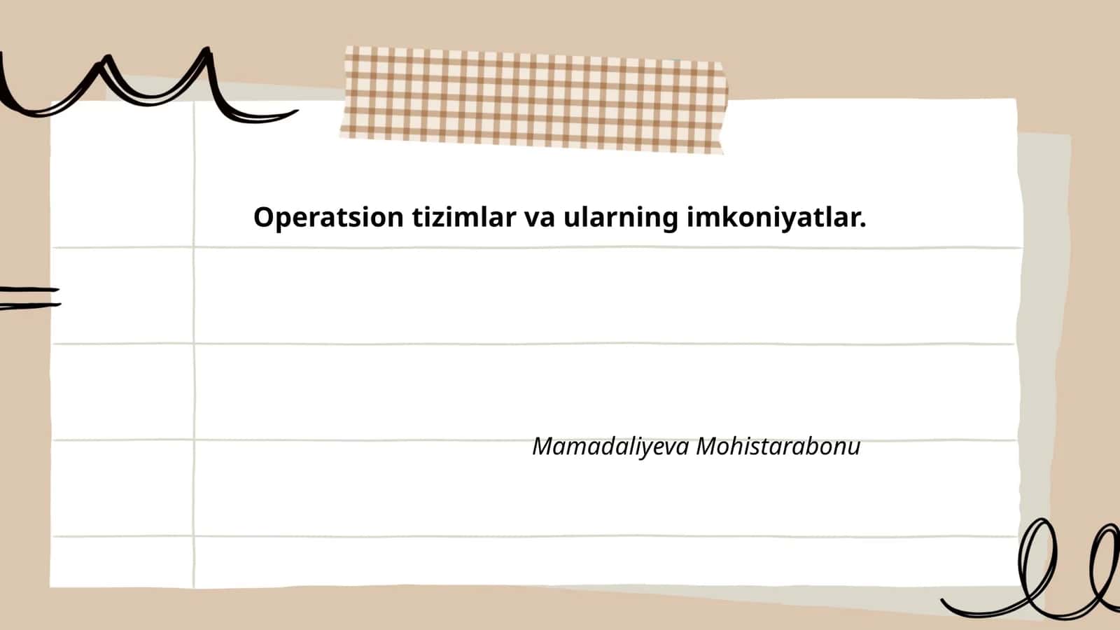 Operatsion tizimlar va ularning imkoniyatlar