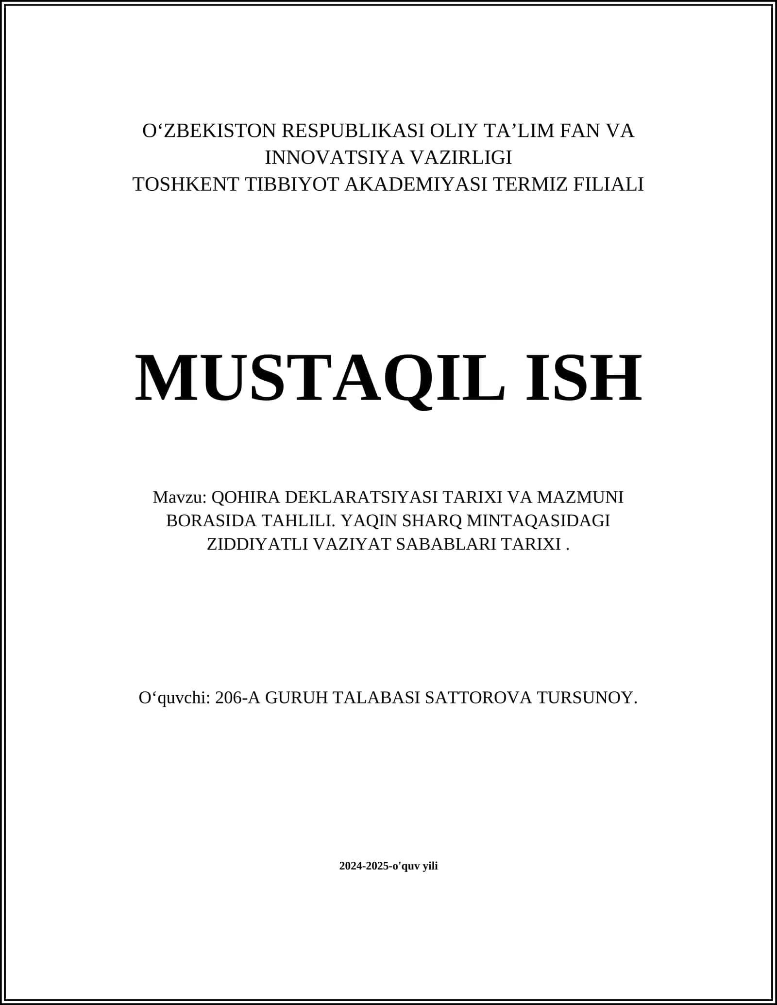 Qohira Deklaratsiyasi