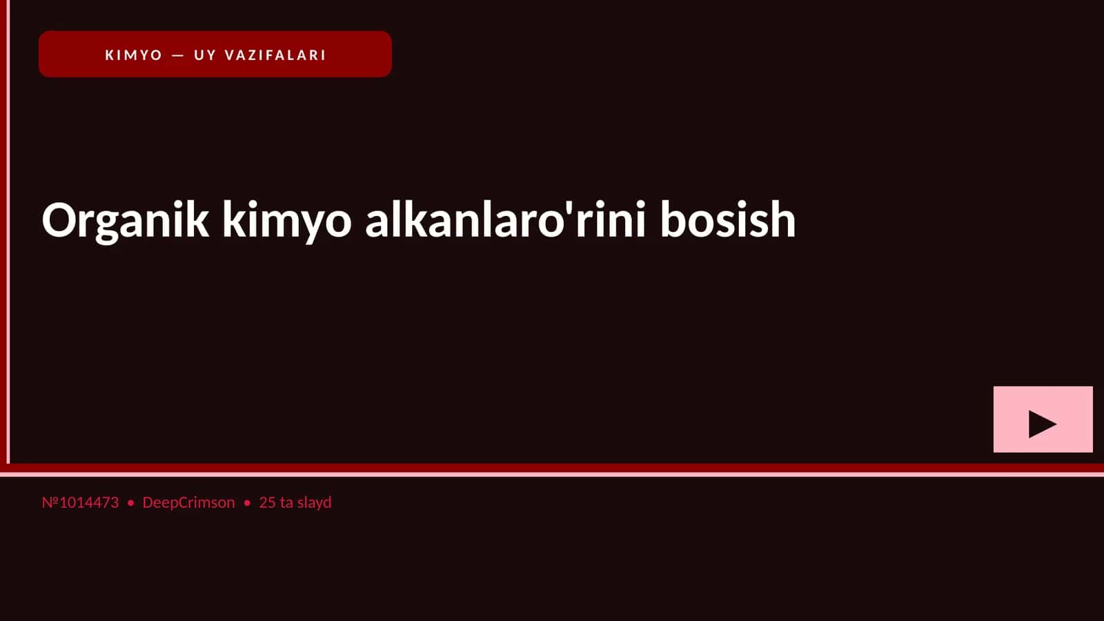 Organik kimyo alkanlaro'rini bosish
