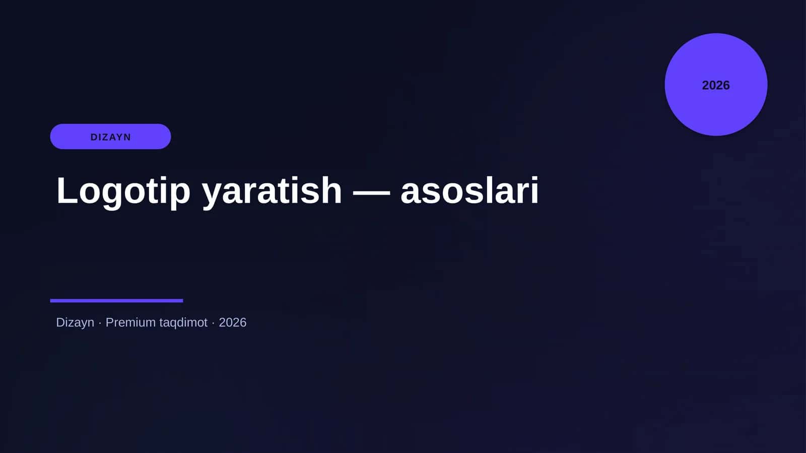 Logotip yaratish — asoslari