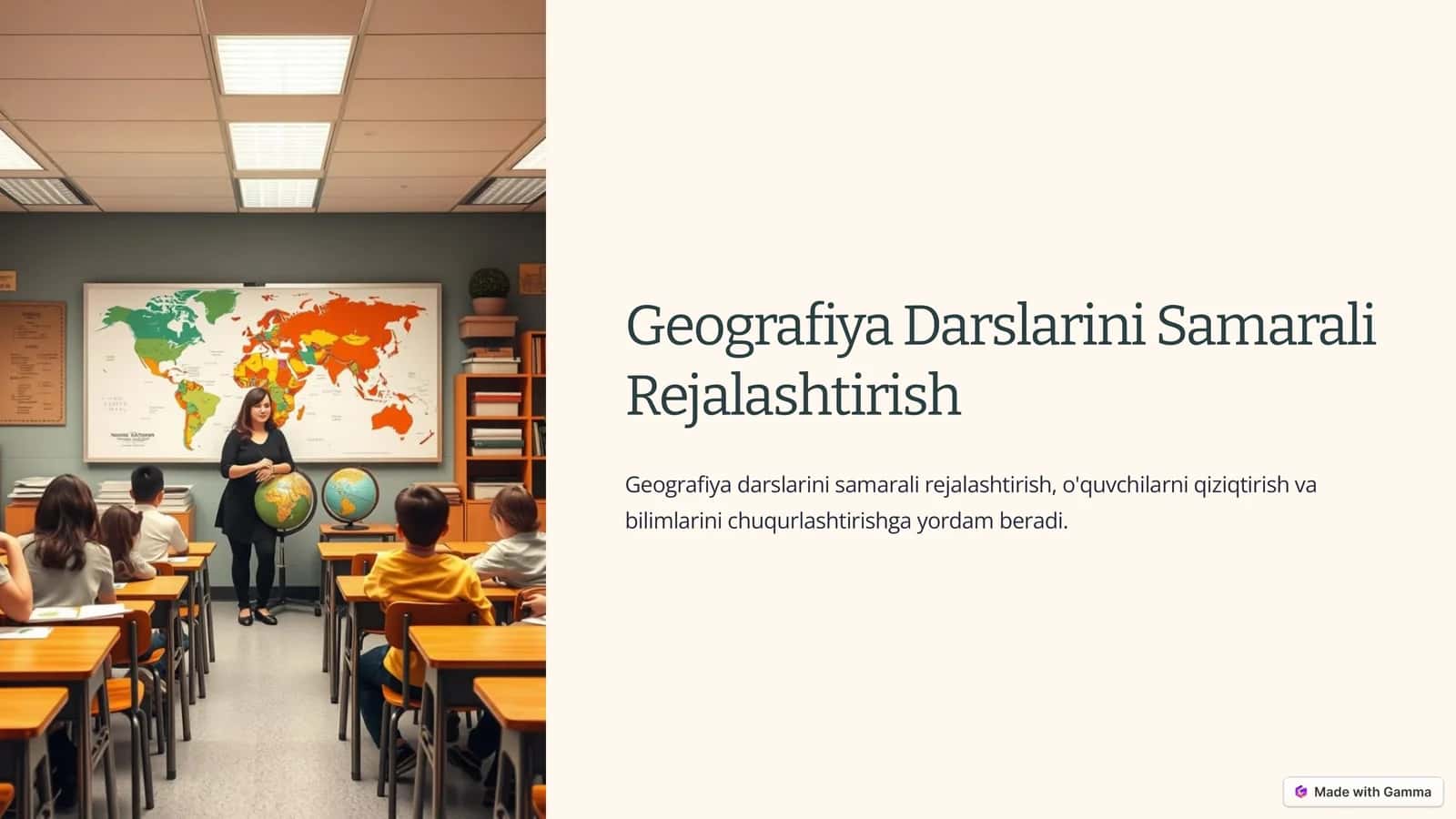 Geografiya Darslarini Samarali Rejalashtirish