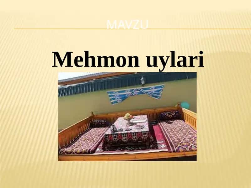 Mehmon uylari va pansionatlar