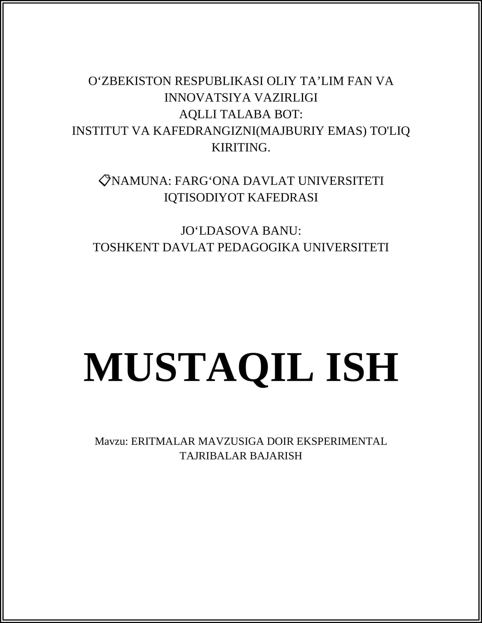 ERITMALAR TABIATI VA TURLARI
