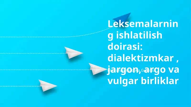Leksemalarning ishlatilish doirasi: dialektizmkar,jargon, argo va vulgar birliklar