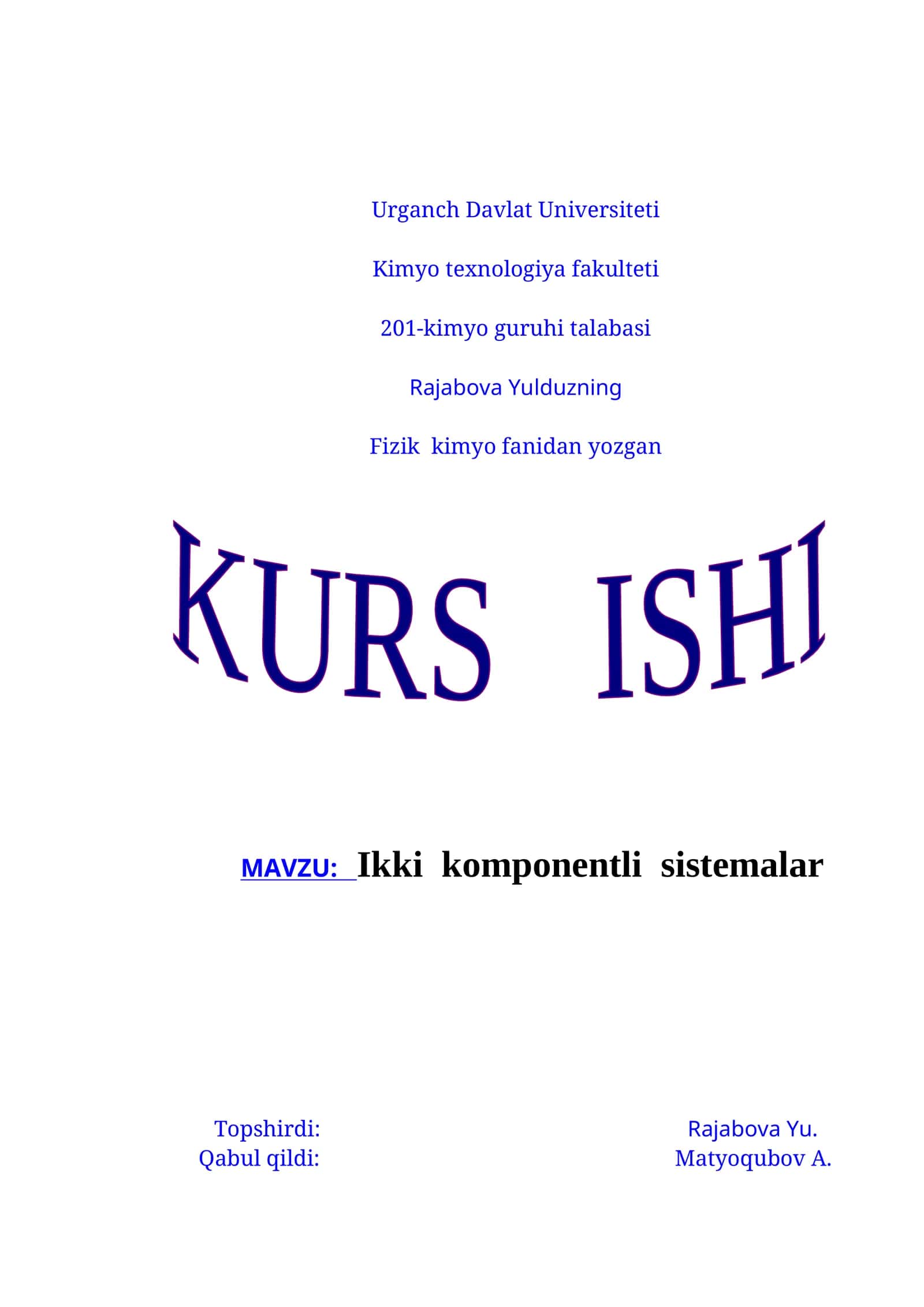 Ikki komponentli sistemalar