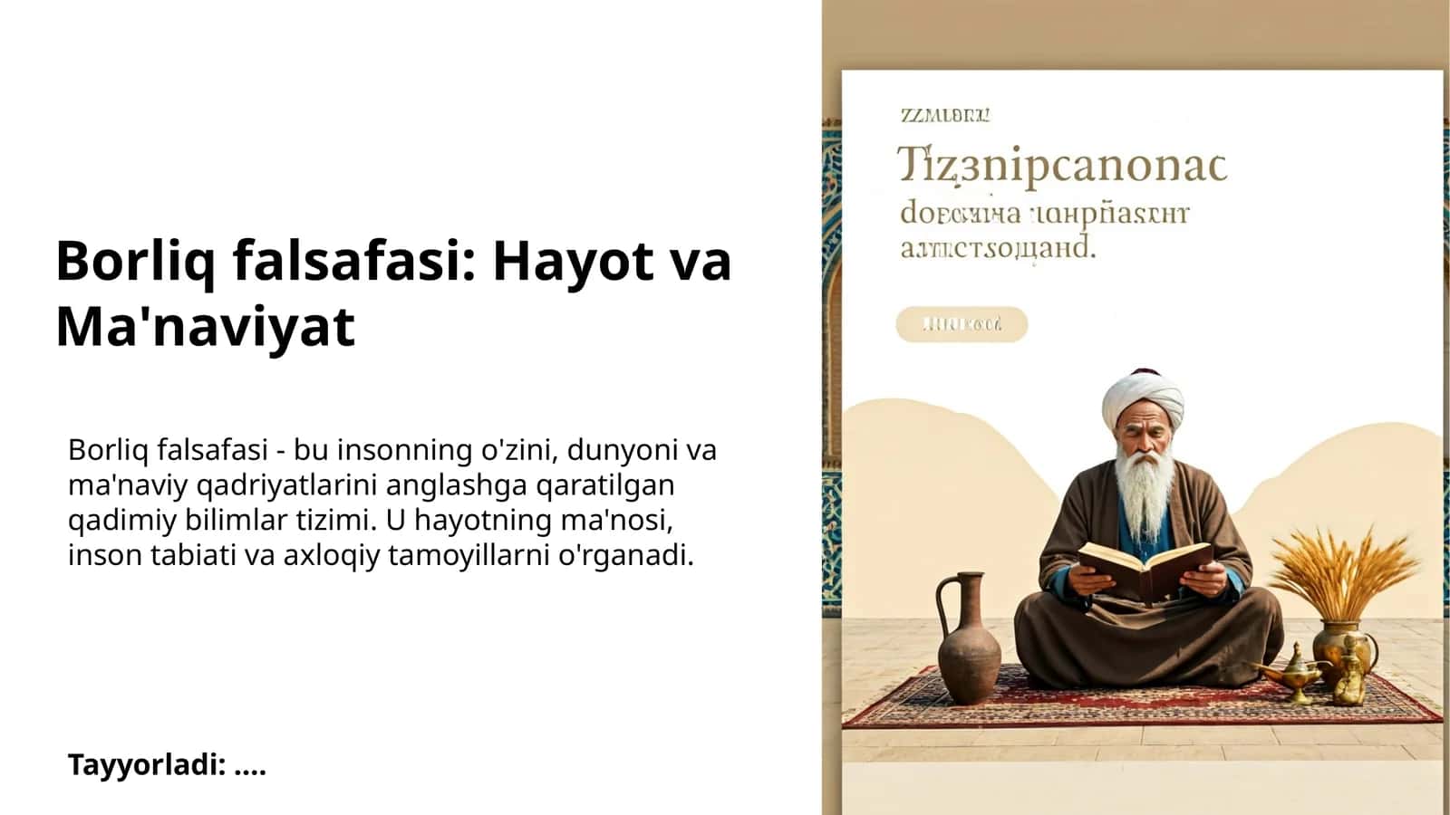 Borliq falsafasi: Hayot va Ma'naviyat