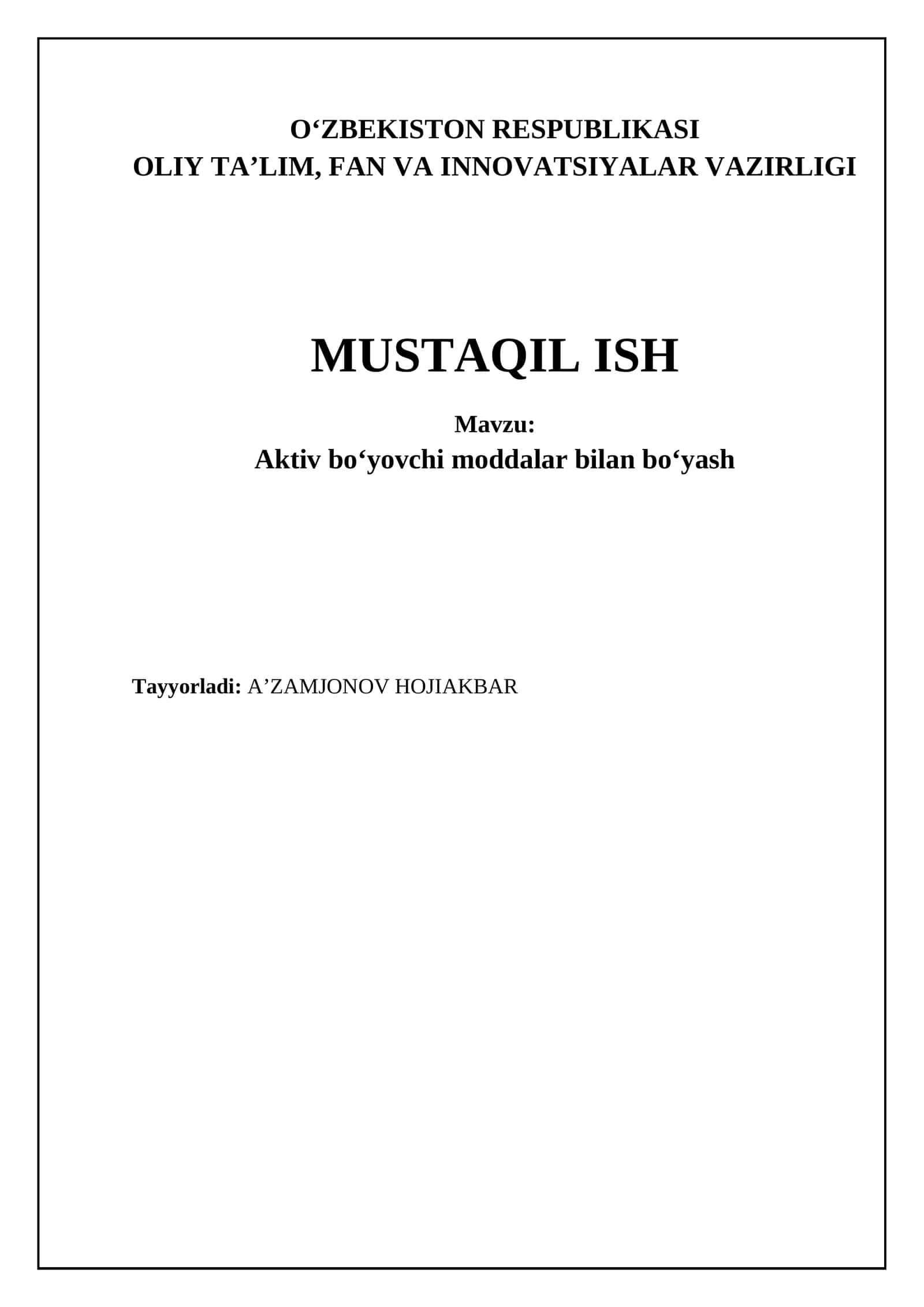 Aktiv boʻyovchi moddalar bilan boʻyash