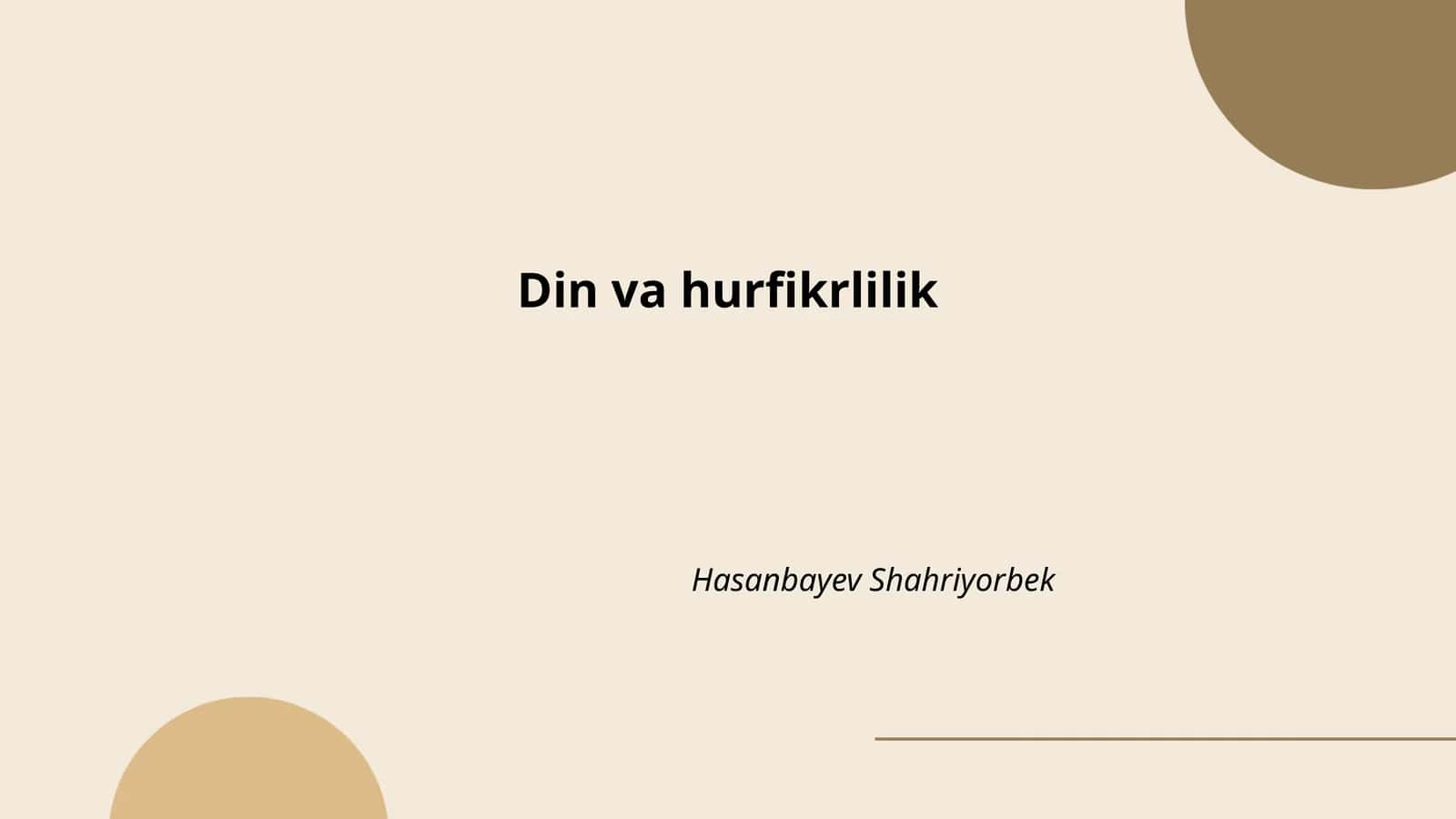 Din va hurfikrlilik