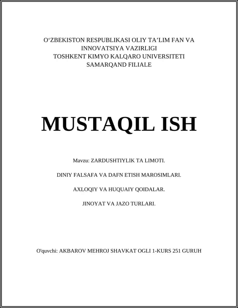 ZARDUSHTIYLIK TA LIMOTI