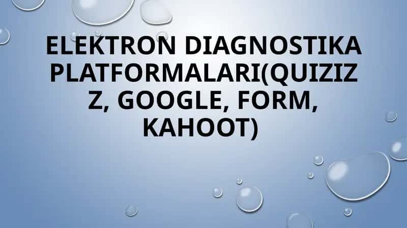 Elektron diagnostika platformalari