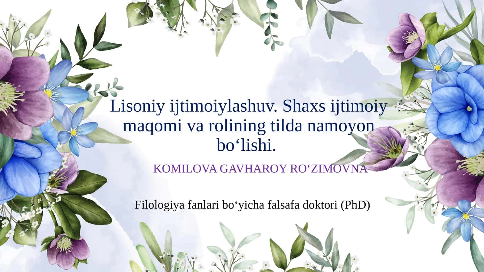 Lisoniy ijtimoiylashuLisoniy ijtimoiylashuv. Shaxs ijtimoiy maqomi va rolining tilda namoyon bo‘lishi. v