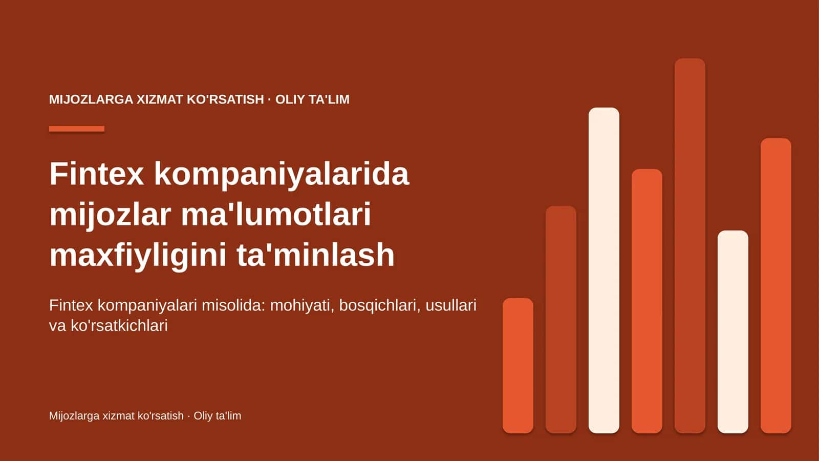 Fintex kompaniyalarida mijozlar ma'lumotlari maxfiyligini ta'minlash