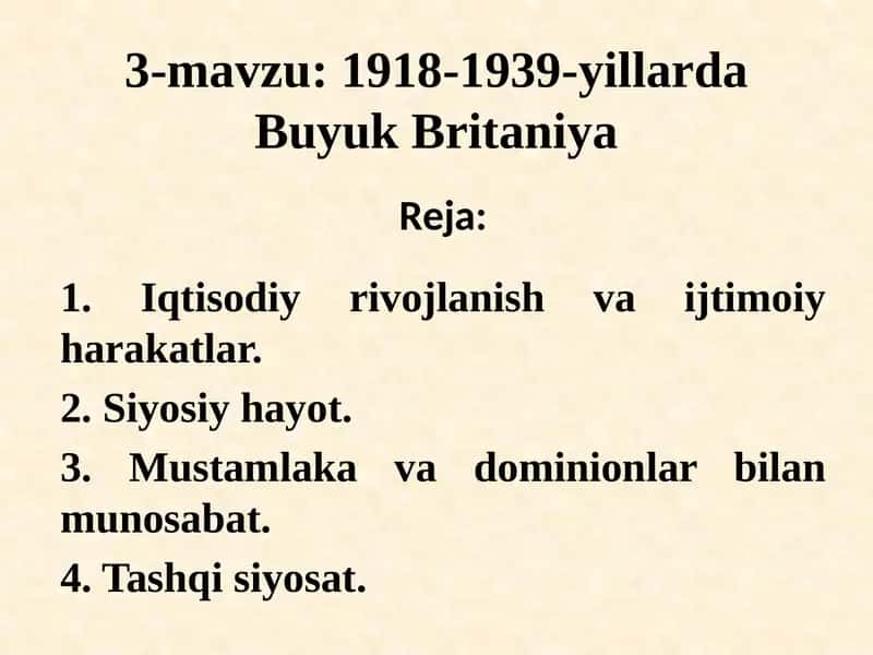 Buyuk Britaniya 1918-1939-yillarda