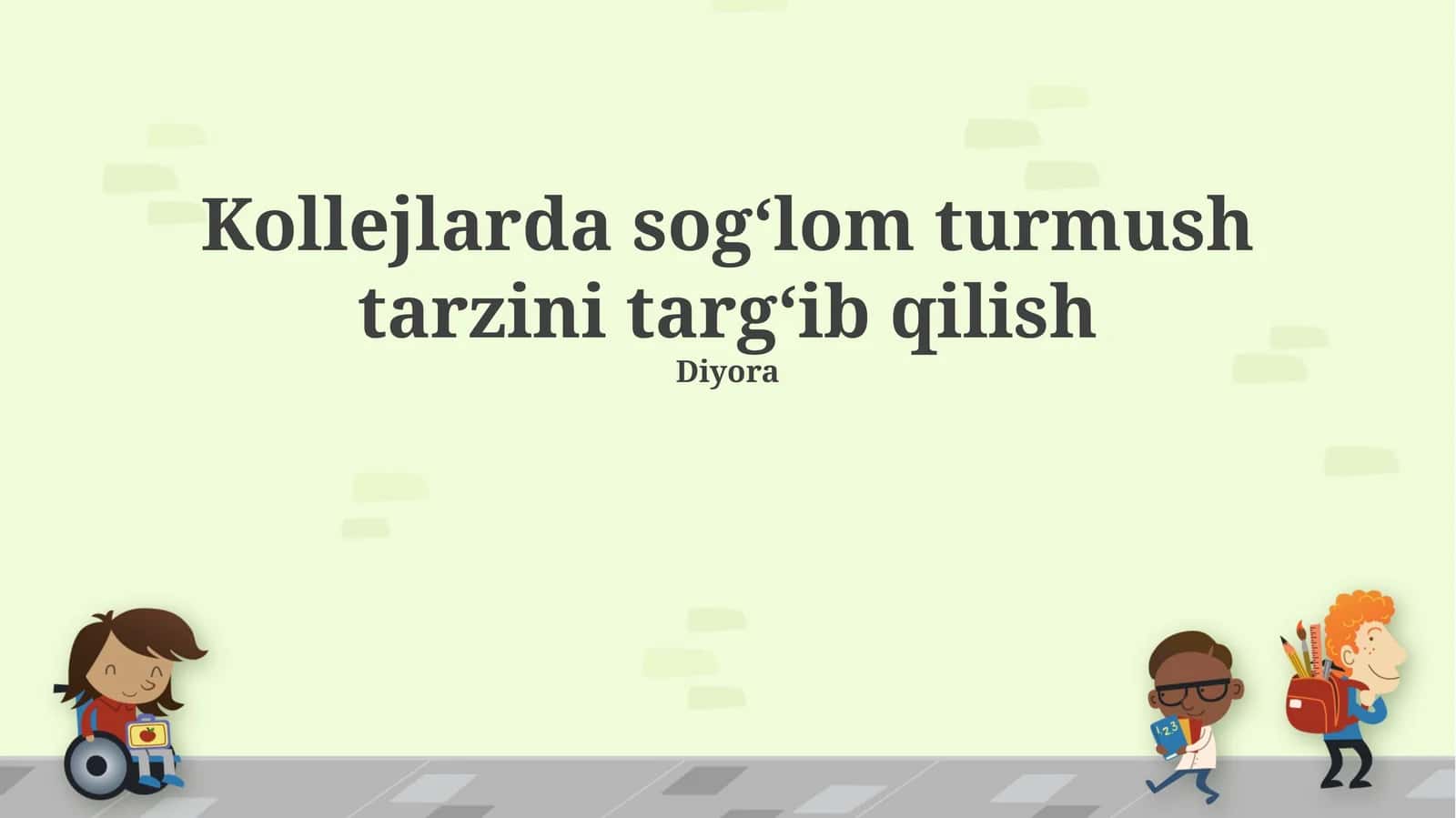 Kollejlarda sogʻlom turmush tarzini targʻib qilish