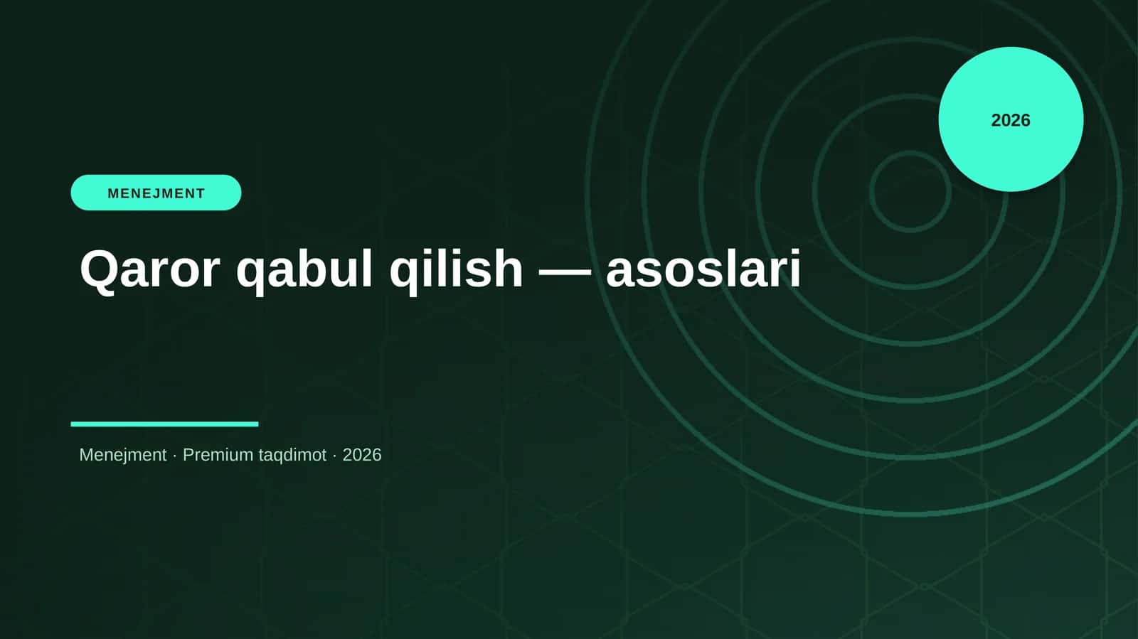 Qaror qabul qilish — asoslari