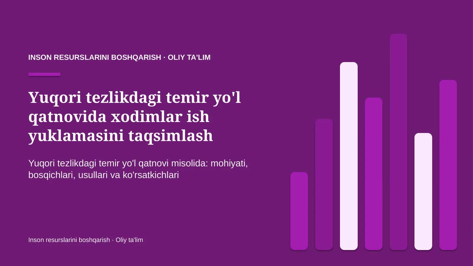 Yuqori tezlikdagi temir yo'l qatnovida xodimlar ish yuklamasini taqsimlash