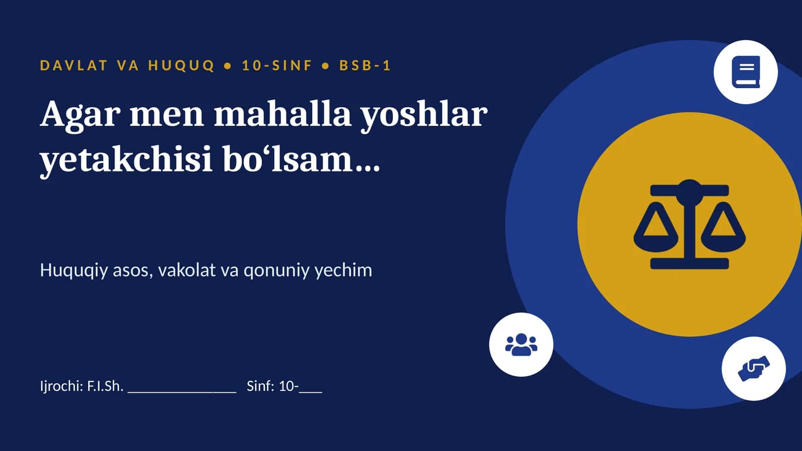 Agar men mahalla yoshlar yetakchisi bo‘lsam…