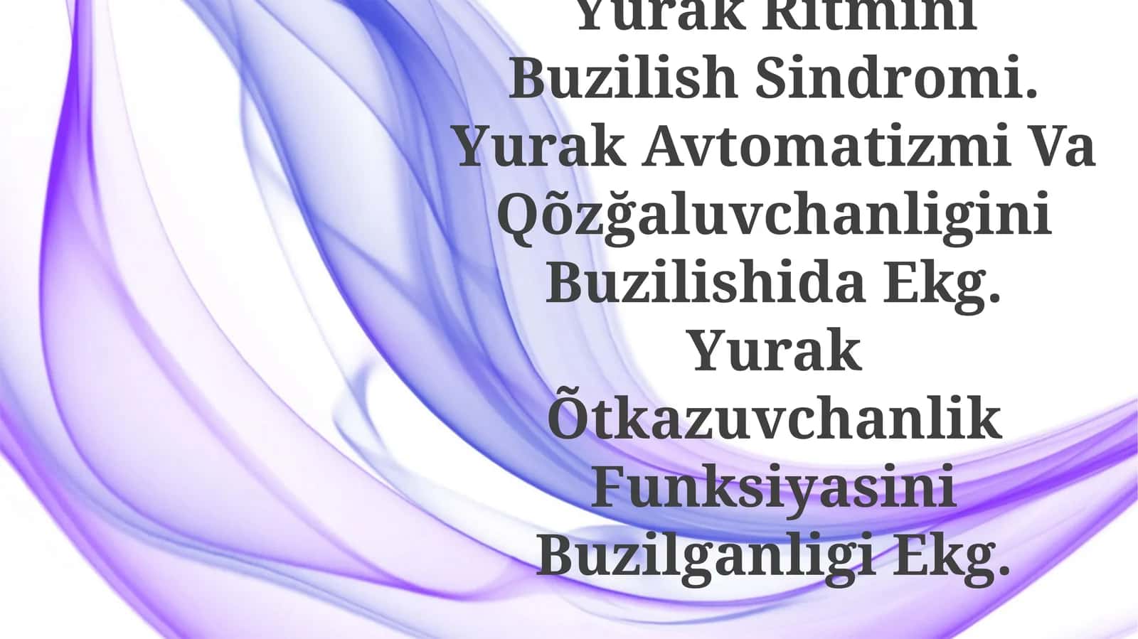 Yurak Ritmini Buzilish Sindromi