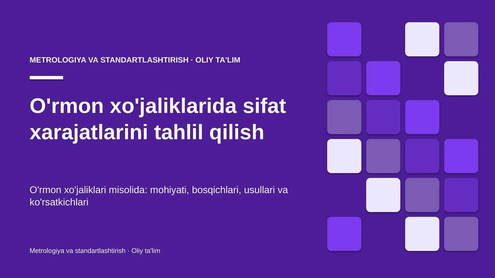 o'rmon xo'jaliklarida sifat xarajatlarini tahlil qilish 6048
