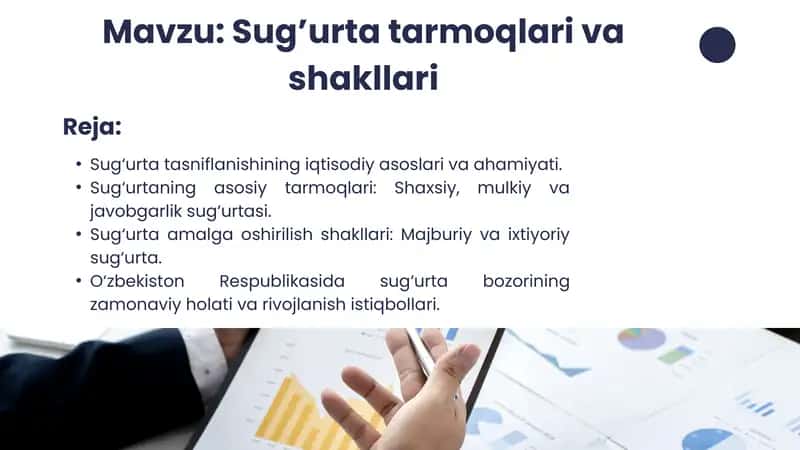 Sug’urta tarmoqlari va shakllari