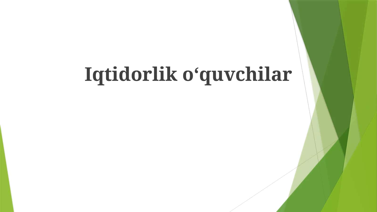 Iqtidorli Talabalarni Aniqlash