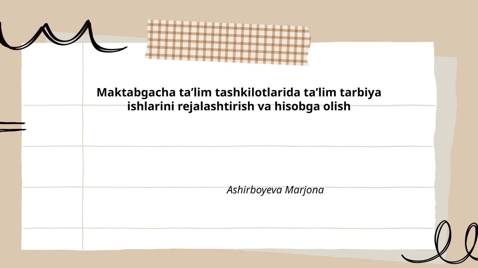 Rejalashtirish va hisobga olish