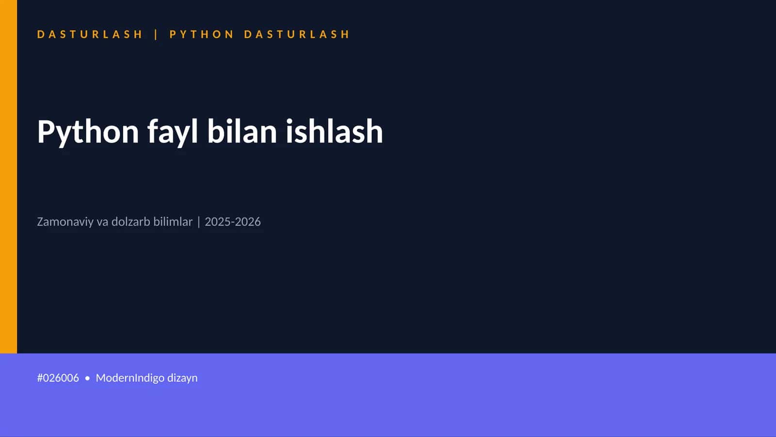 DASTURLASH | PYTHON DASTURLASH