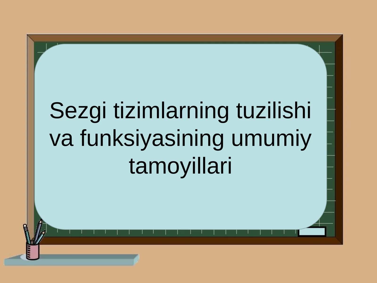 Sezgitizimlarning tuzilishi va funksiyasi