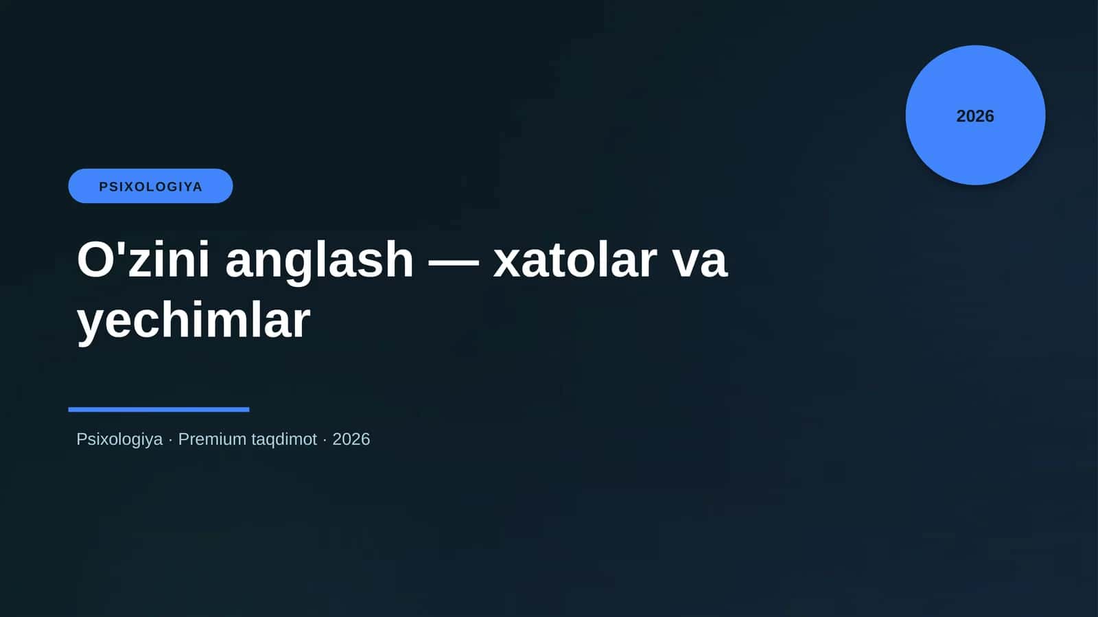 O'zini anglash — xatolar va yechimlar