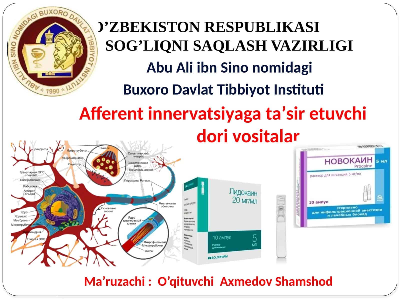Mahalliy anestetiklar tasnifi