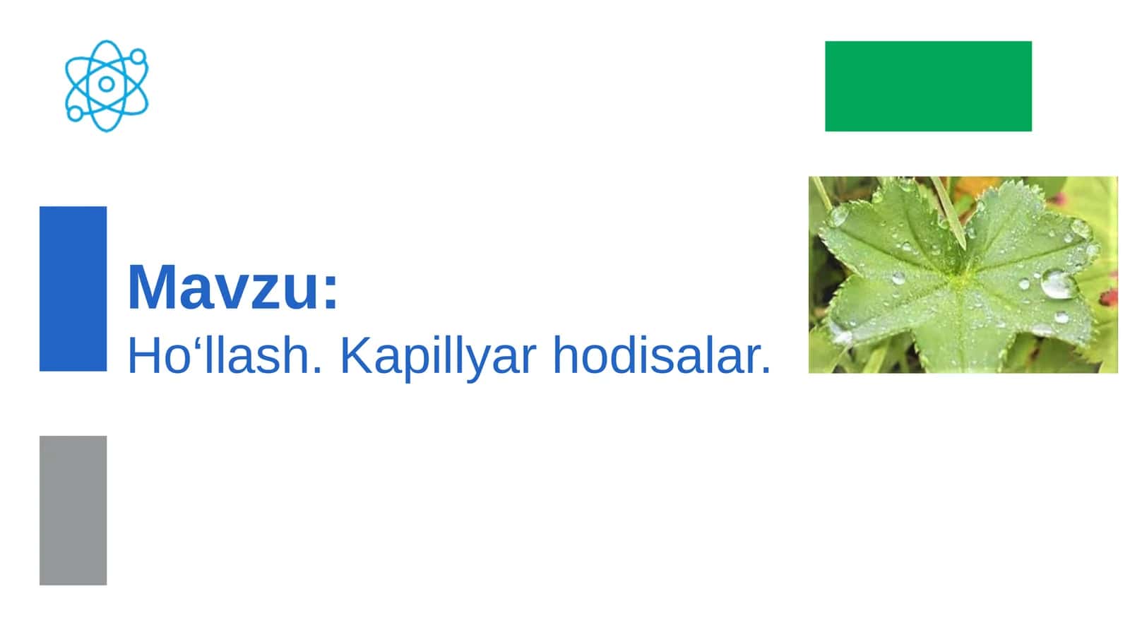 Ho‘llash.Kapillyar hodisalar