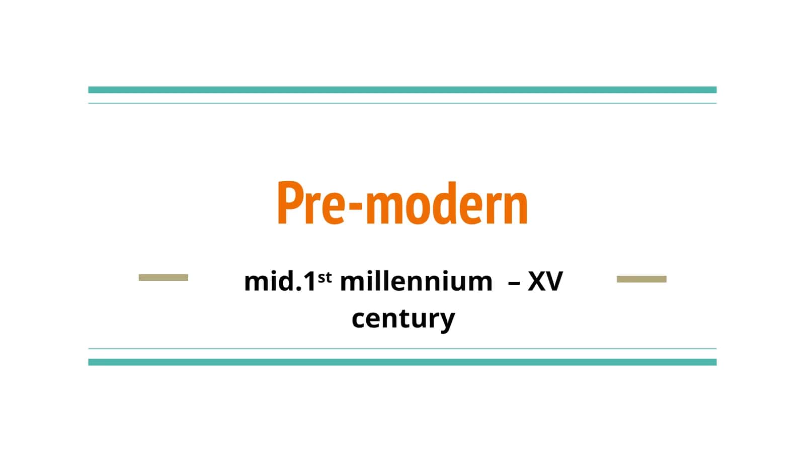 Pre-industrial Societies