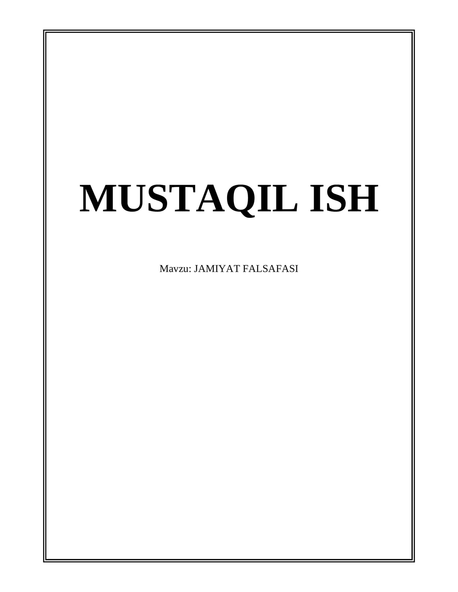 JAMIYAT FALSAFASI