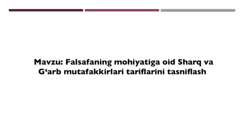 Falsafiy tafakkur taraqqiyoti