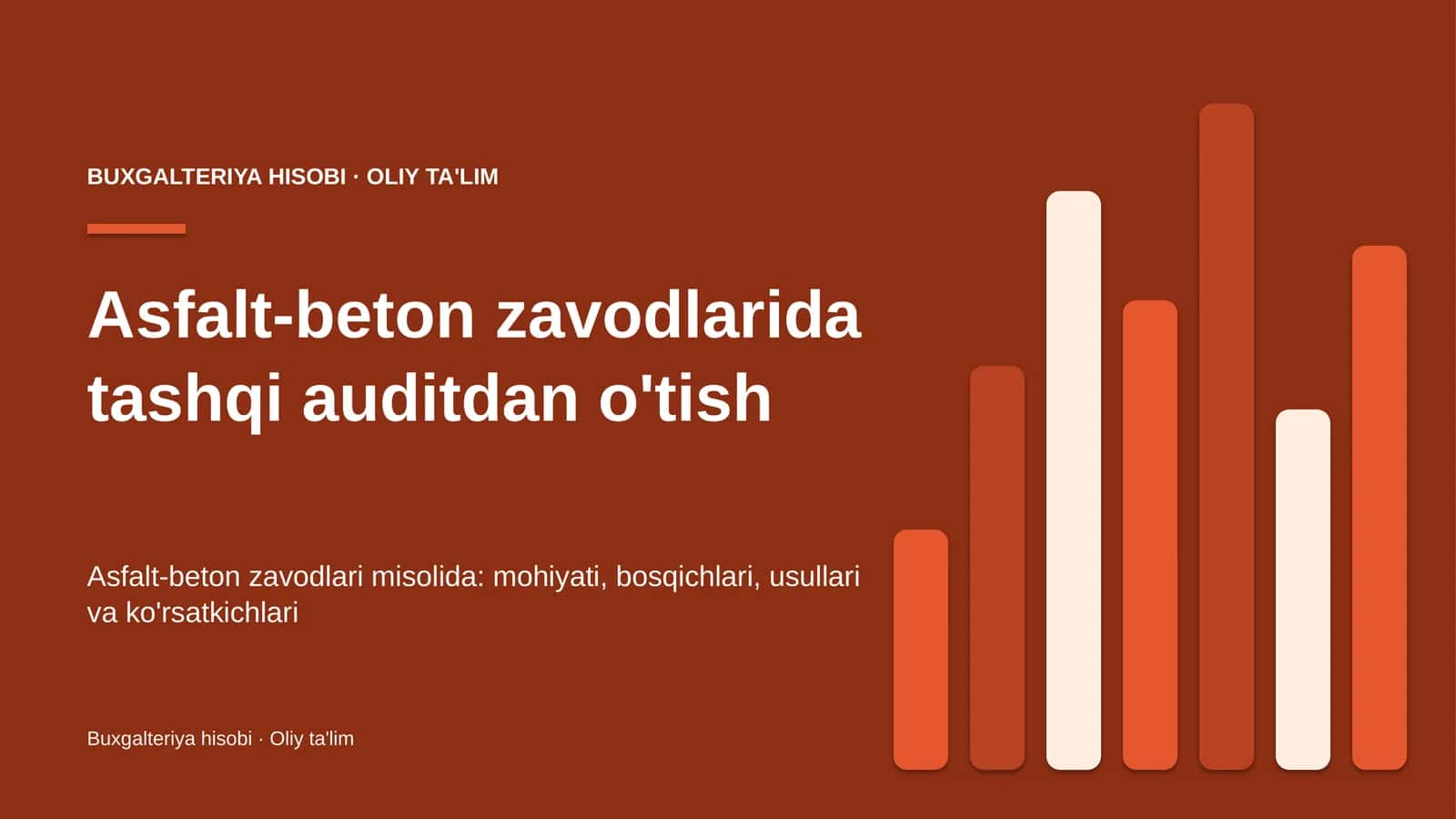 Asfalt-beton zavodlarida tashqi auditdan o'tish