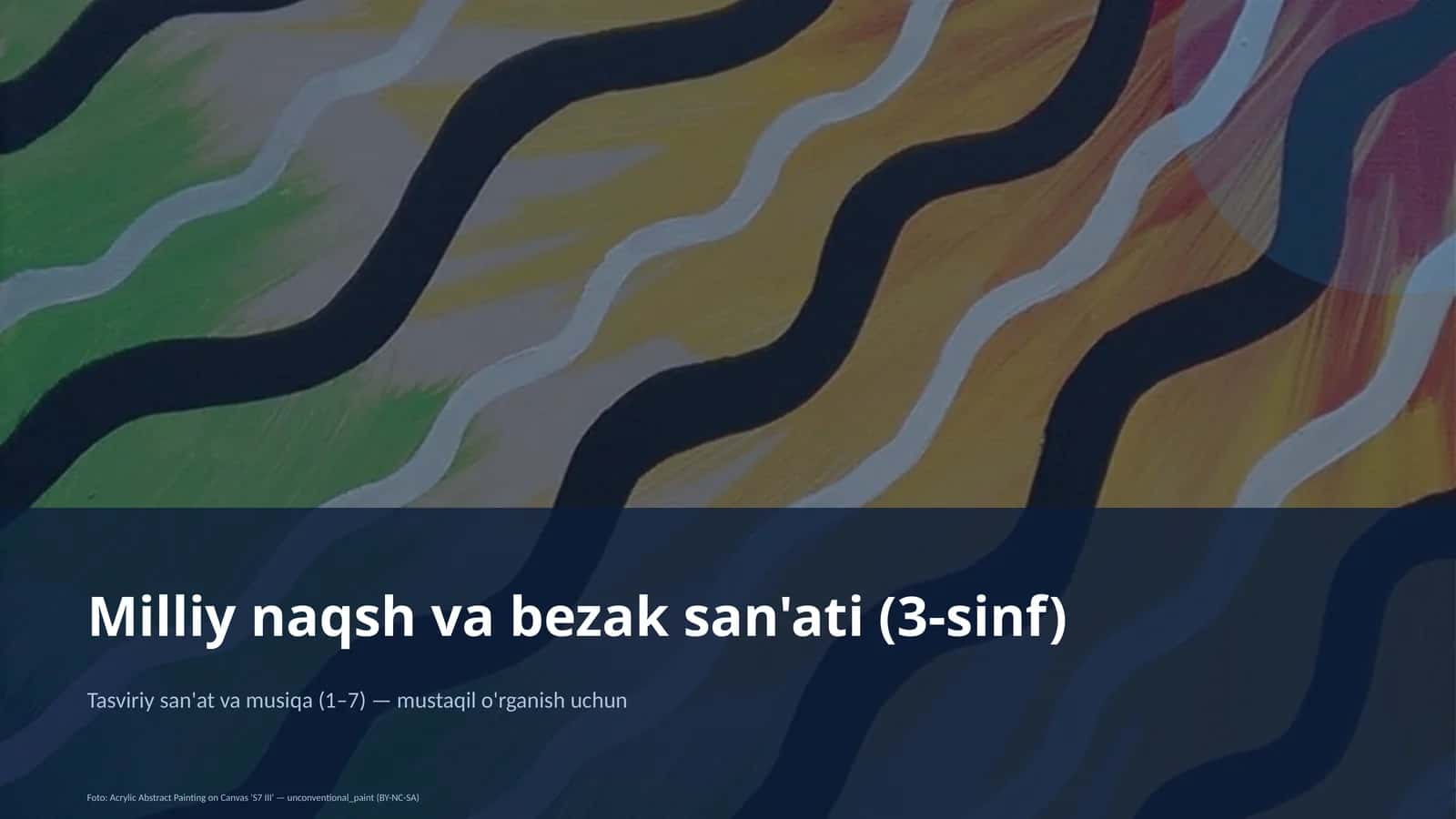Milliy naqsh va bezak san'ati (3-sinf)