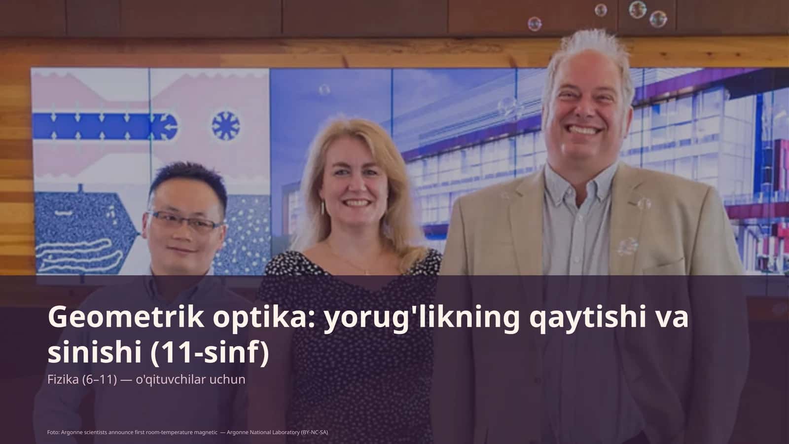 Geometrik optika: yorug'likning qaytishi va sinishi (11-sinf)