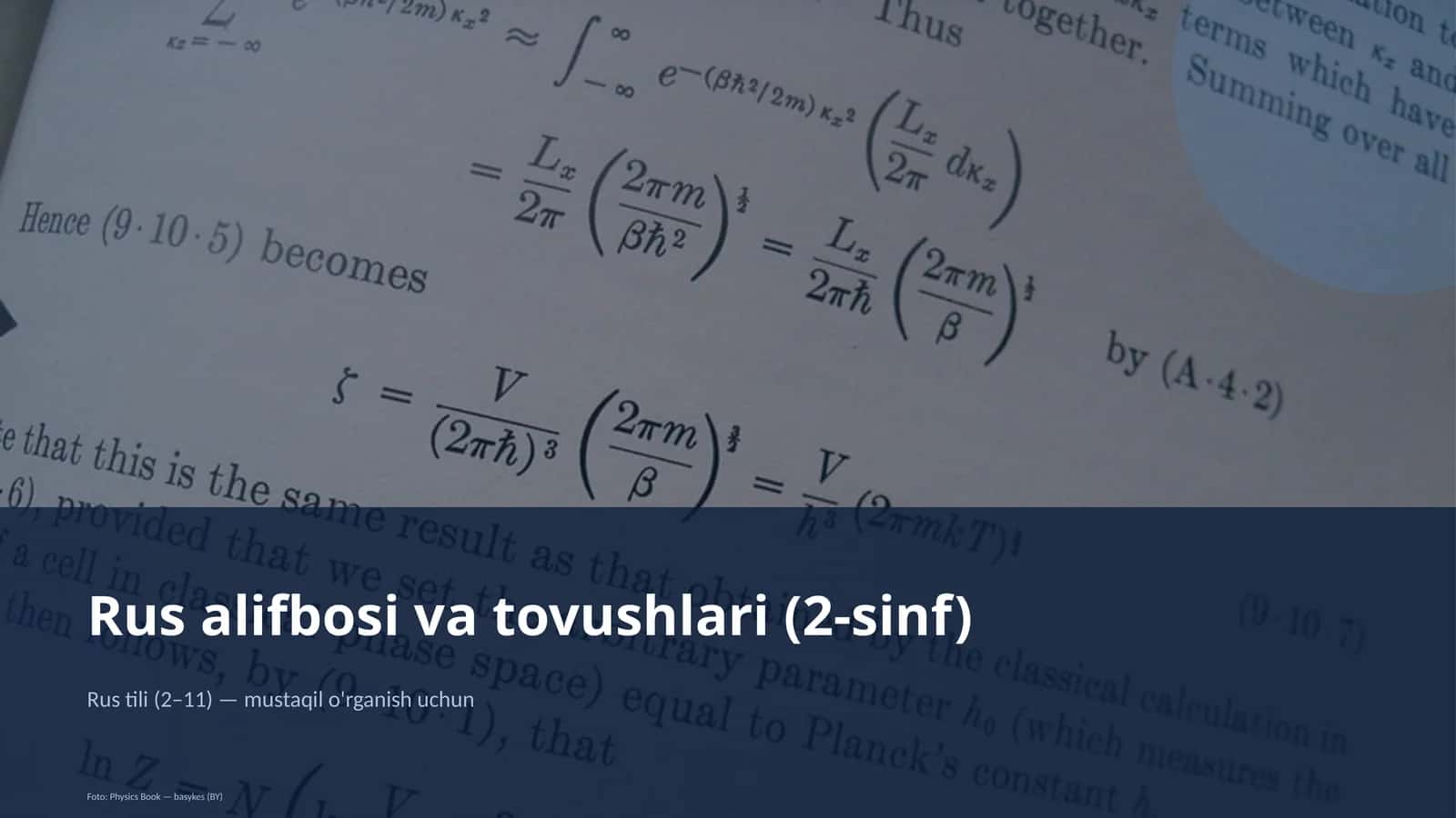 Rus alifbosi va tovushlari (2-sinf)