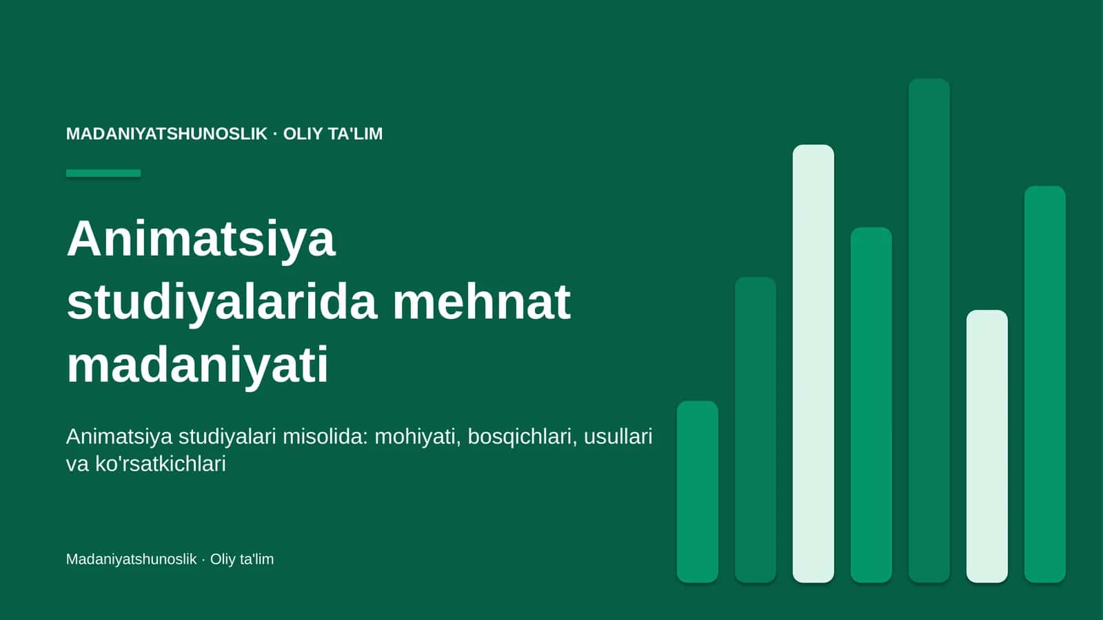Animatsiya studiyalarida mehnat madaniyati