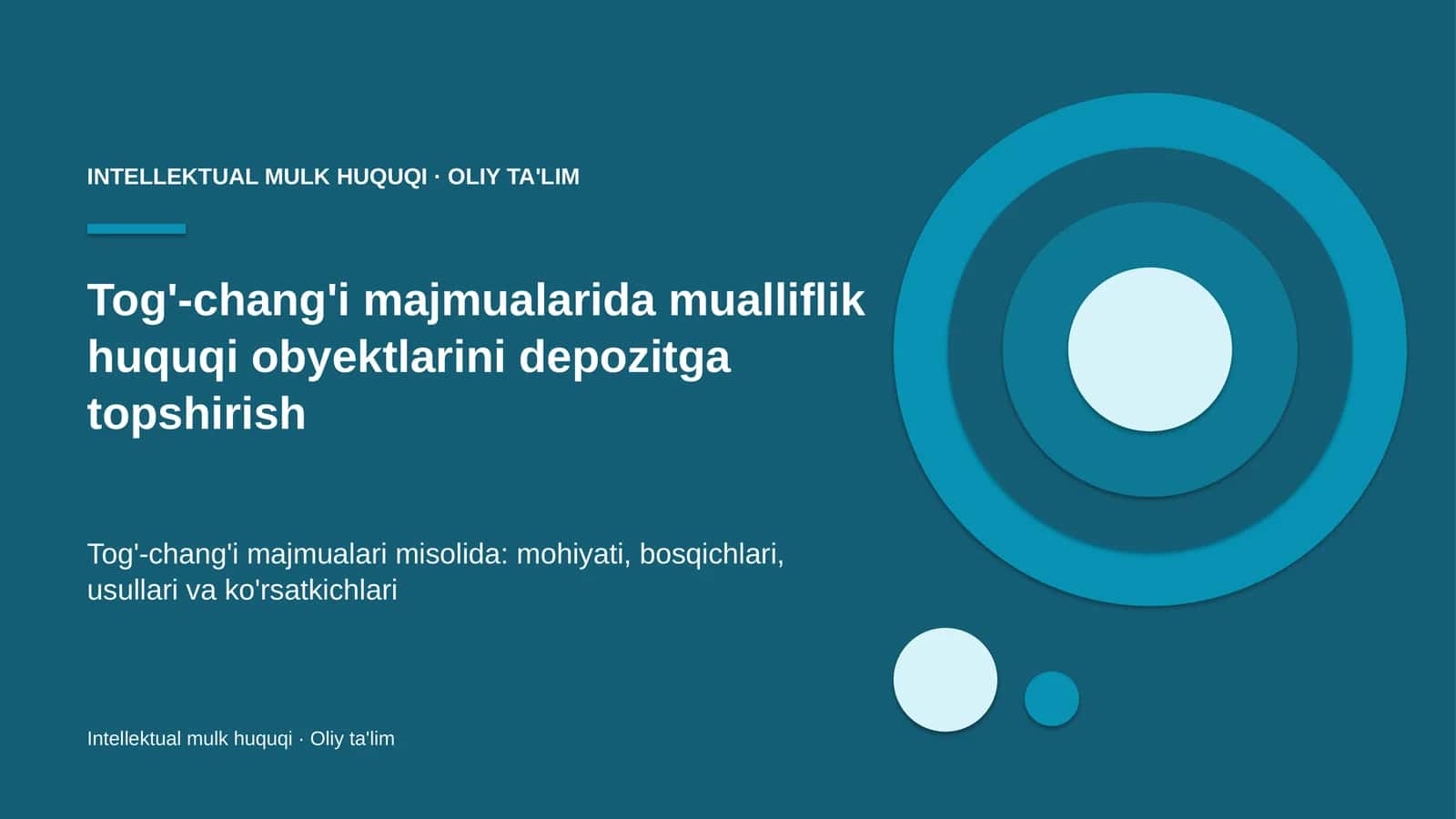 Tog'-chang'i majmualarida mualliflik huquqi obyektlarini depozitga topshirish