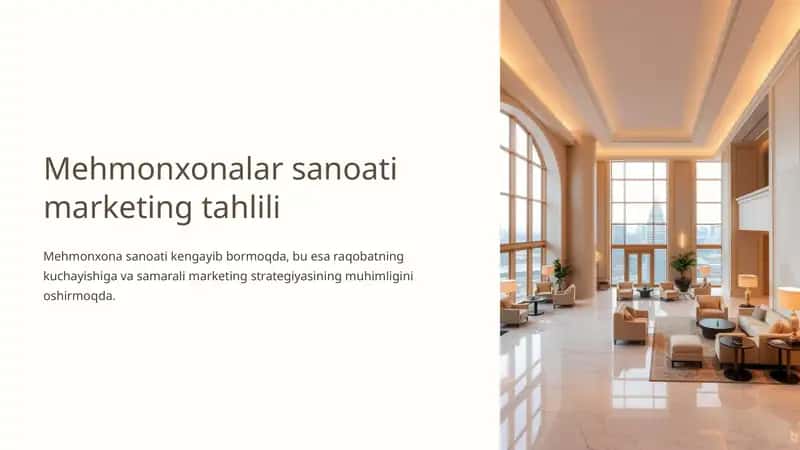 Mehmonxonalar sanoati marketing tahlili