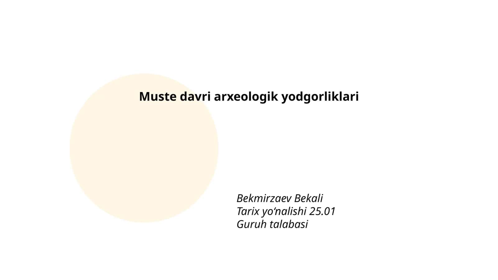 Muste davri arxeologik yodgorliklari