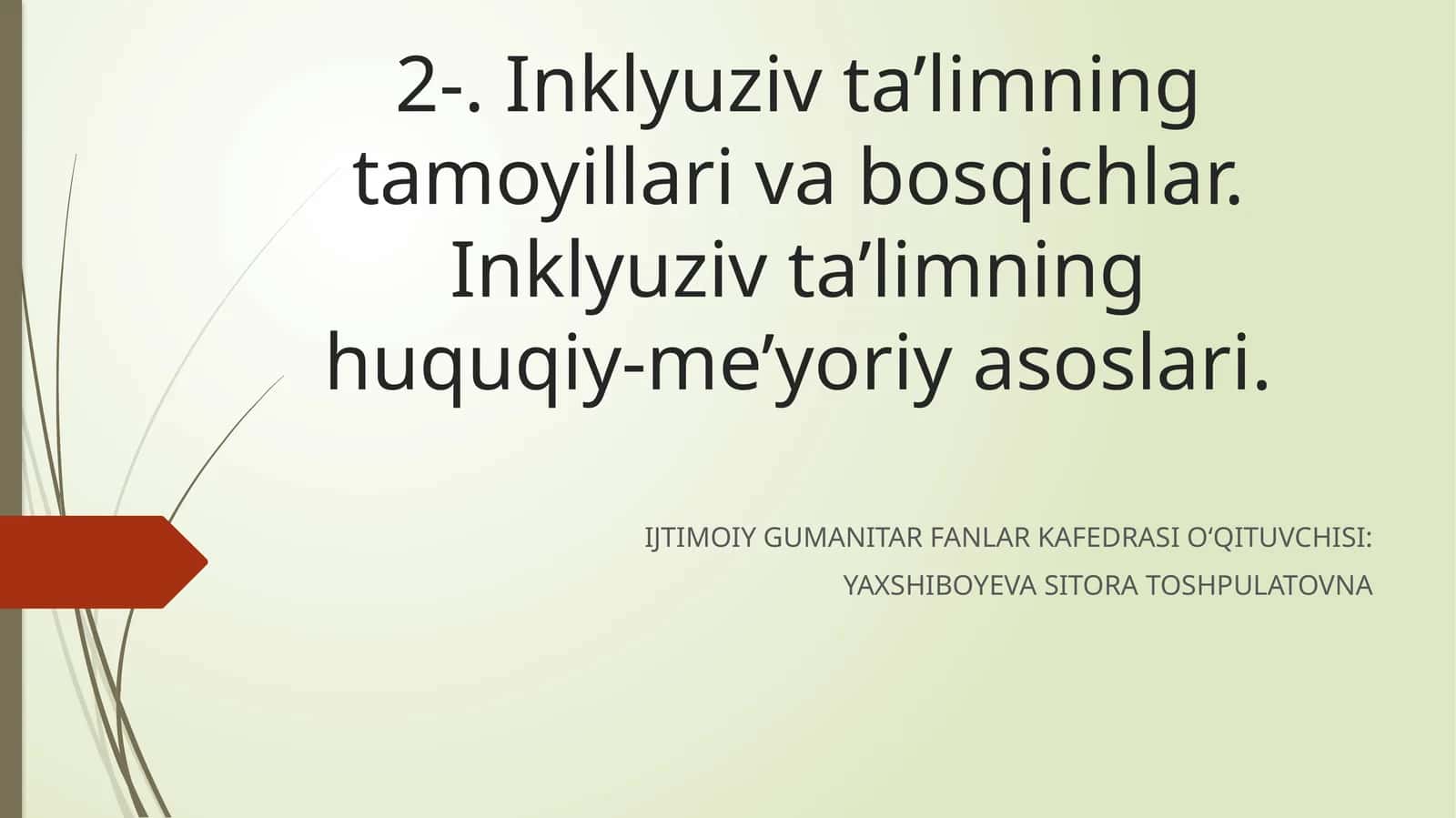 Inklyuziv ta’limning tamoyillari va bosqichlar