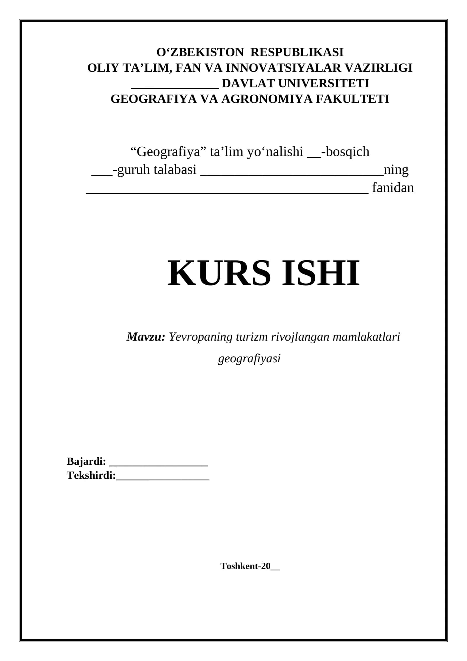 Yevropaning turizm rivojlangan mamlakatlari geografiyasi