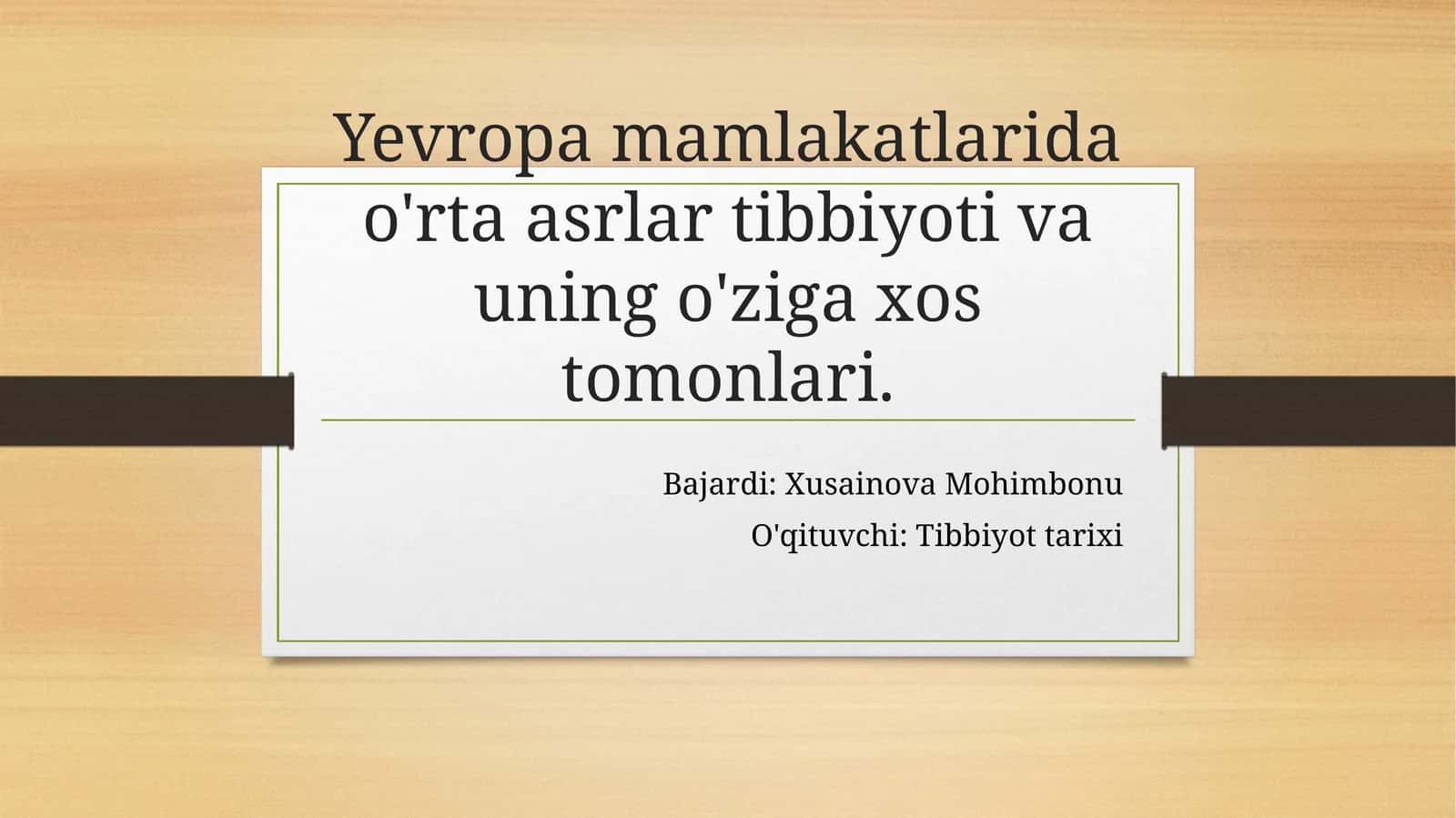 Yevropa mamlakatlarida o'rta asrlar tibbiyoti va uning o'ziga xos tomonlari