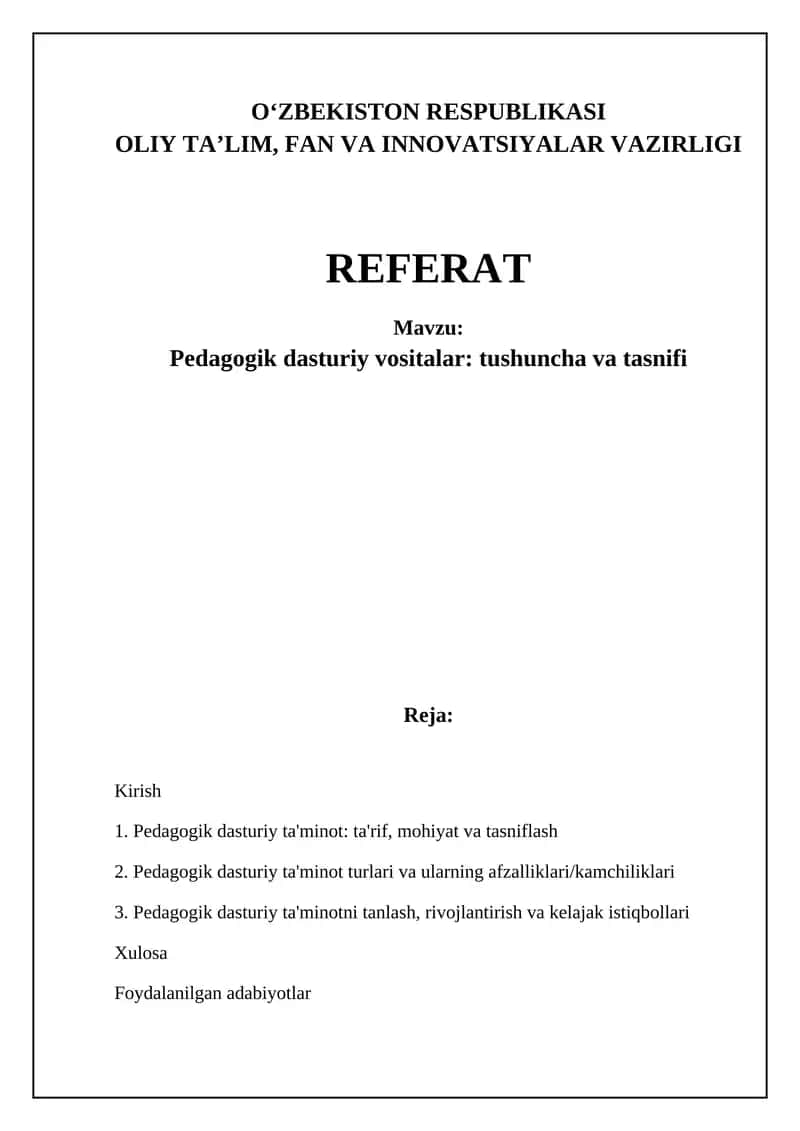 Pedagogik dasturiy ta'minot